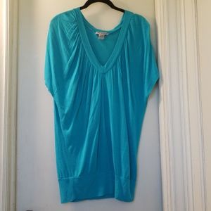 Pretty blue dress or long t shirt, whichever you